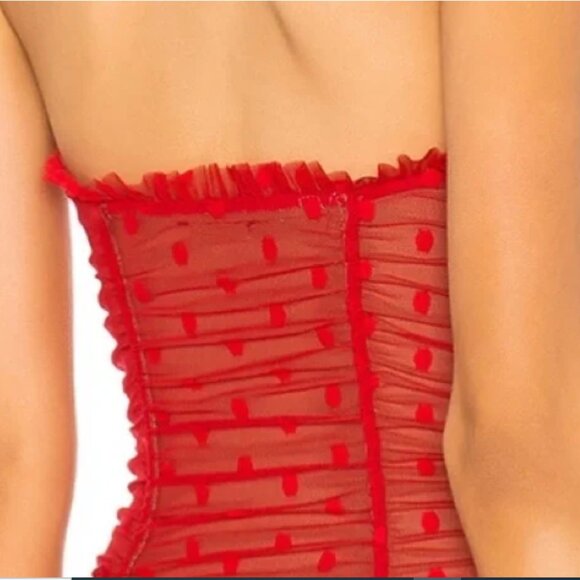 MAJORELLE Wyn Polka Dot Bodysuit- Red- Size M (Worn Once) - Picture 5 of 6